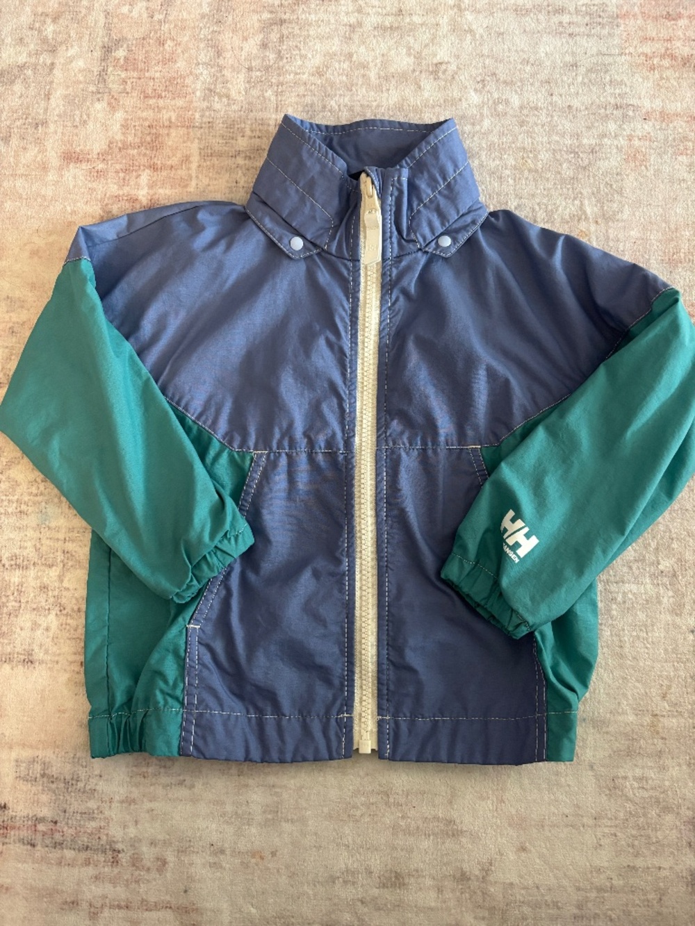 Helly Hansen Kids Colorblock Jacket Navy Green Size 100